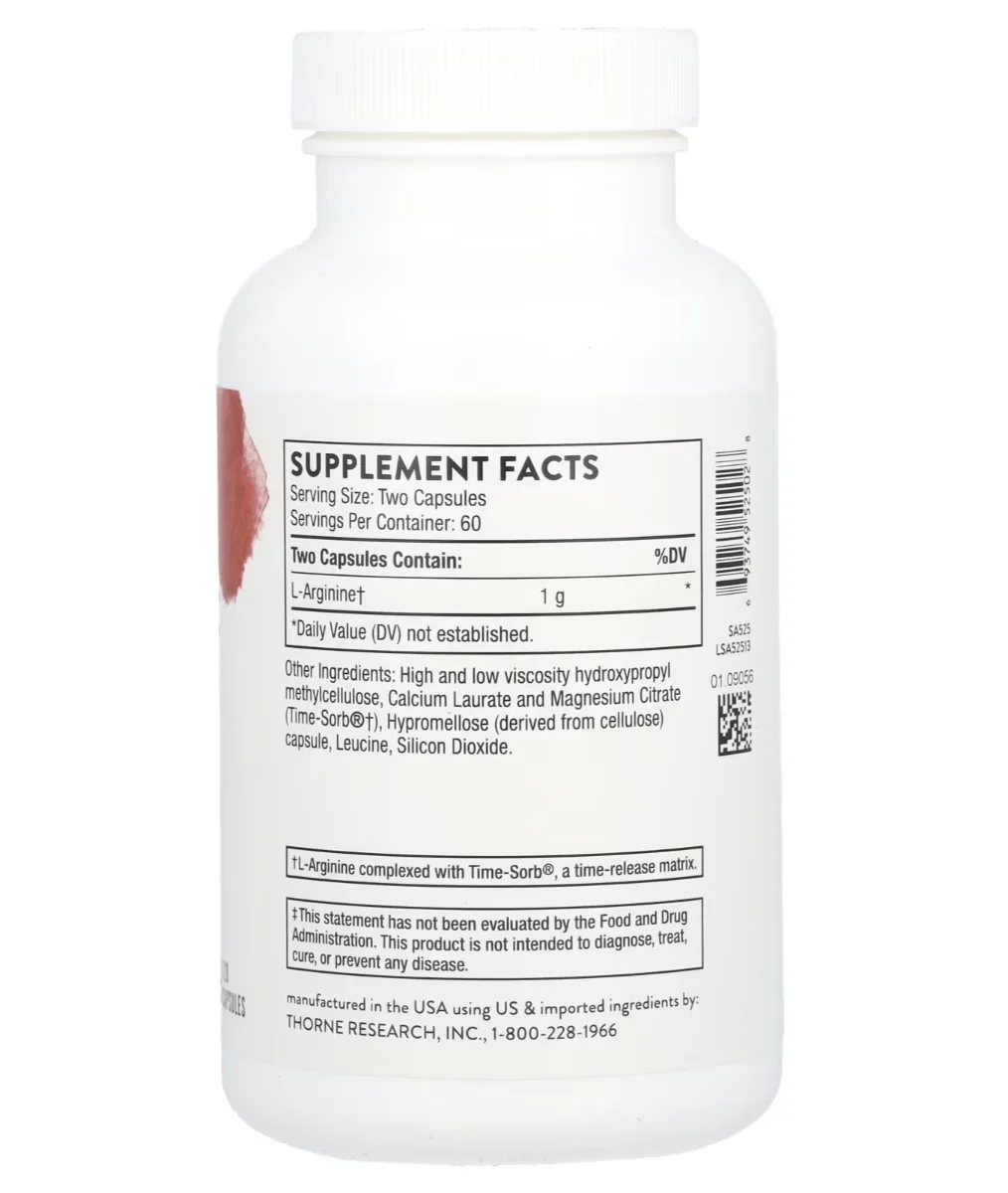 Thorne L-Arginine Sustained Release - 120 Capsules