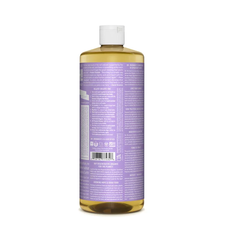 Dr. Bronner's 18-IN-1 Pure-Castile Magic Soap Lavender - 32 fl oz