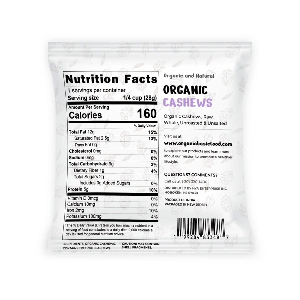 Organic Nuts Variety Pack -1oz x 5