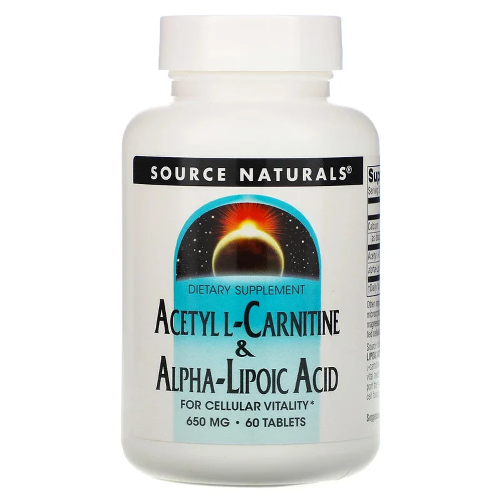 Source Naturals Acetyl L-Carnitine & Alpha-Lipoic Acid - 650 mg - 60 Tablets