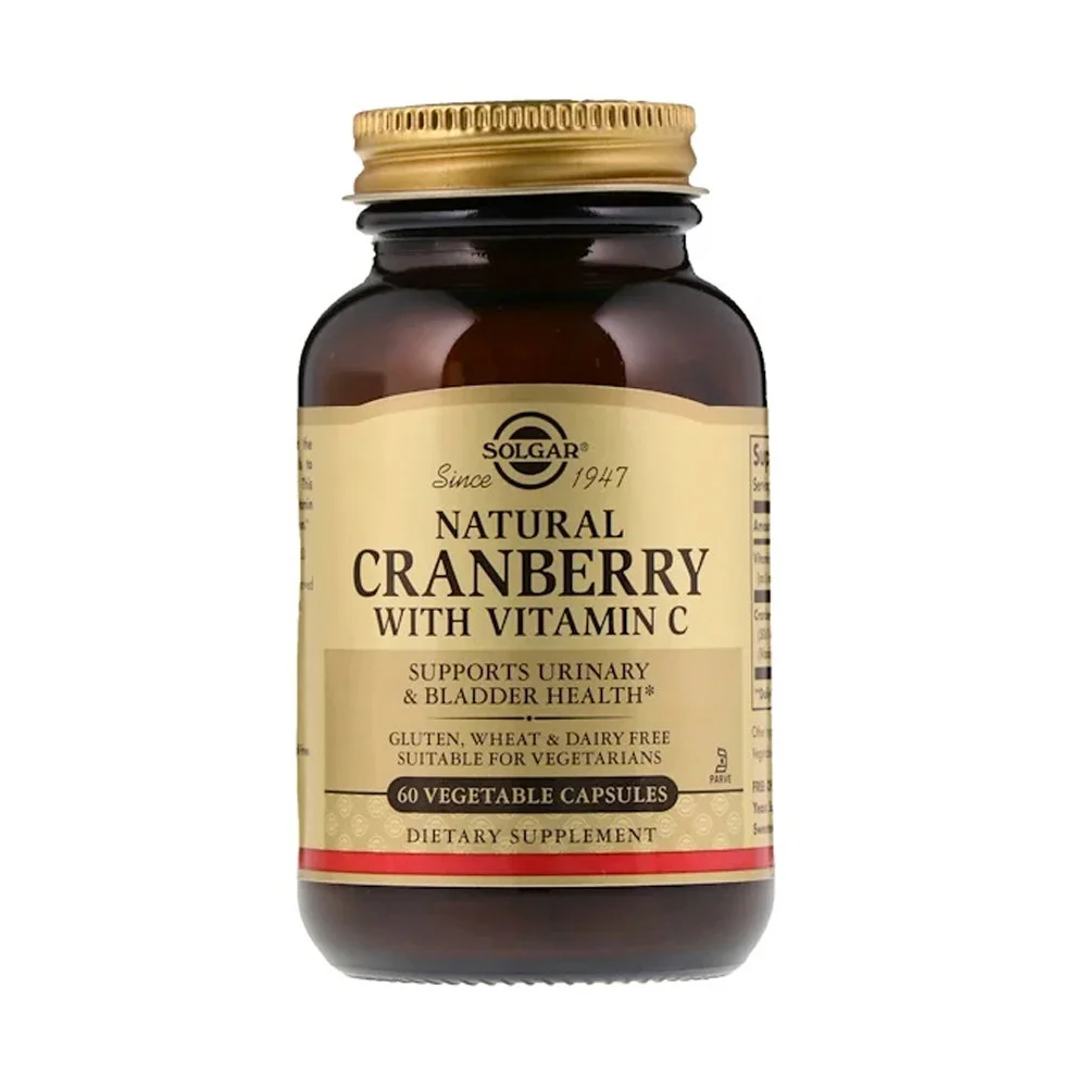 Solgar Natural Cranberry with Vitamin C - 60 Vegetable Capsules
