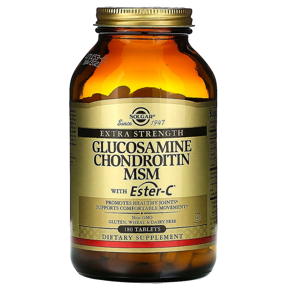 Solgar Extra Strength Glucosamine Chondroitin MSM with Ester-C® - 180 Tablets