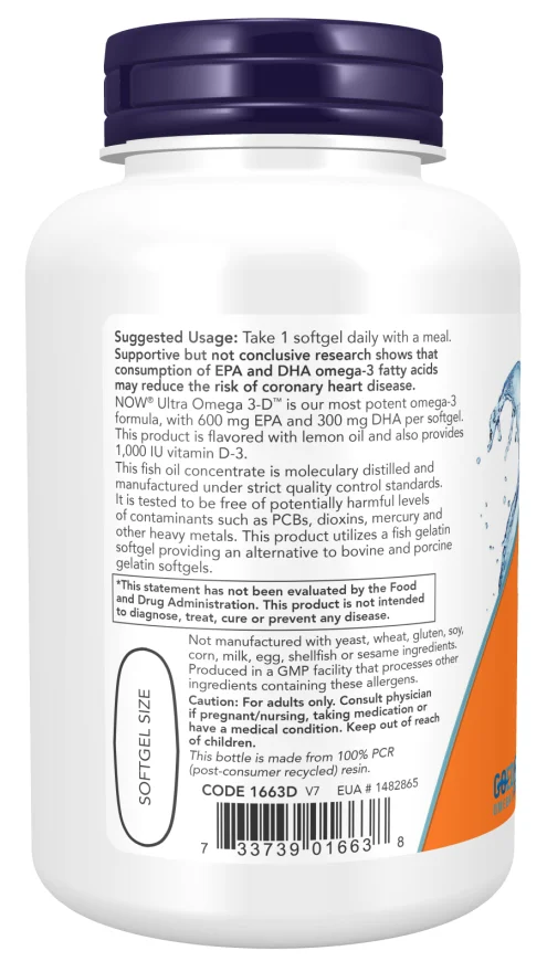 NOW Ultra Omega 3-D™ - 90 Softgels