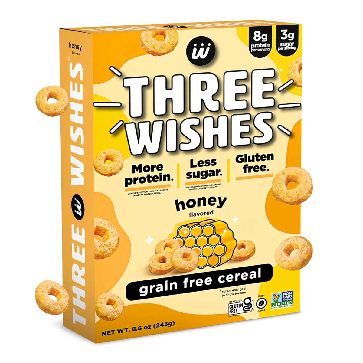 Three Wishes Gluten Free Protein Cereal, Honey - 8.6 oz