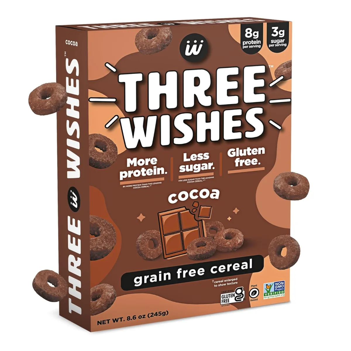 Three Wishes Gluten Free Protein Cereal, Cocoa - 8.6 oz