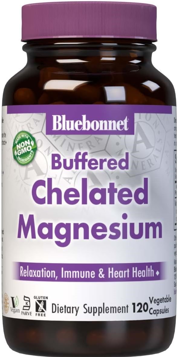Bluebonnet Nutrition Buffered Chelated Magnesium - 200 mg - 120 Vegetable Capsules