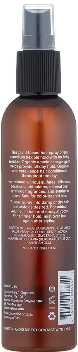 John Masters Organics Hair Spray I 95% Organic Ingredients I USDA Organic