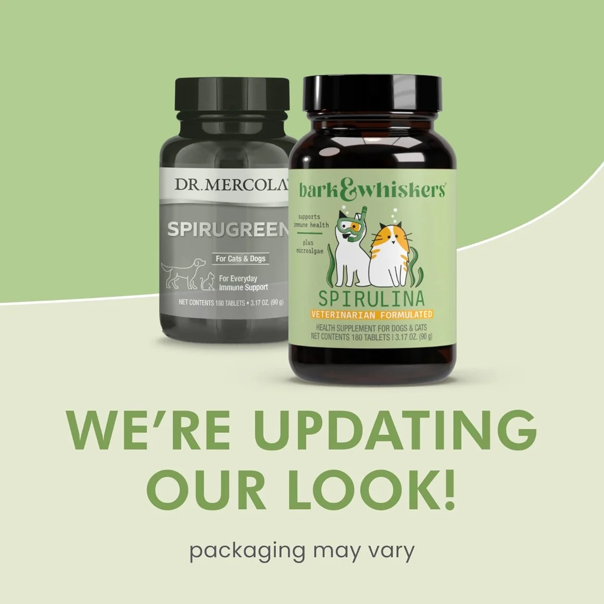 Dr. Mercola, Bark & Whiskers™, Spirulina, For Dogs & Cats, 180 Tablets, 3.17 oz (90 g)