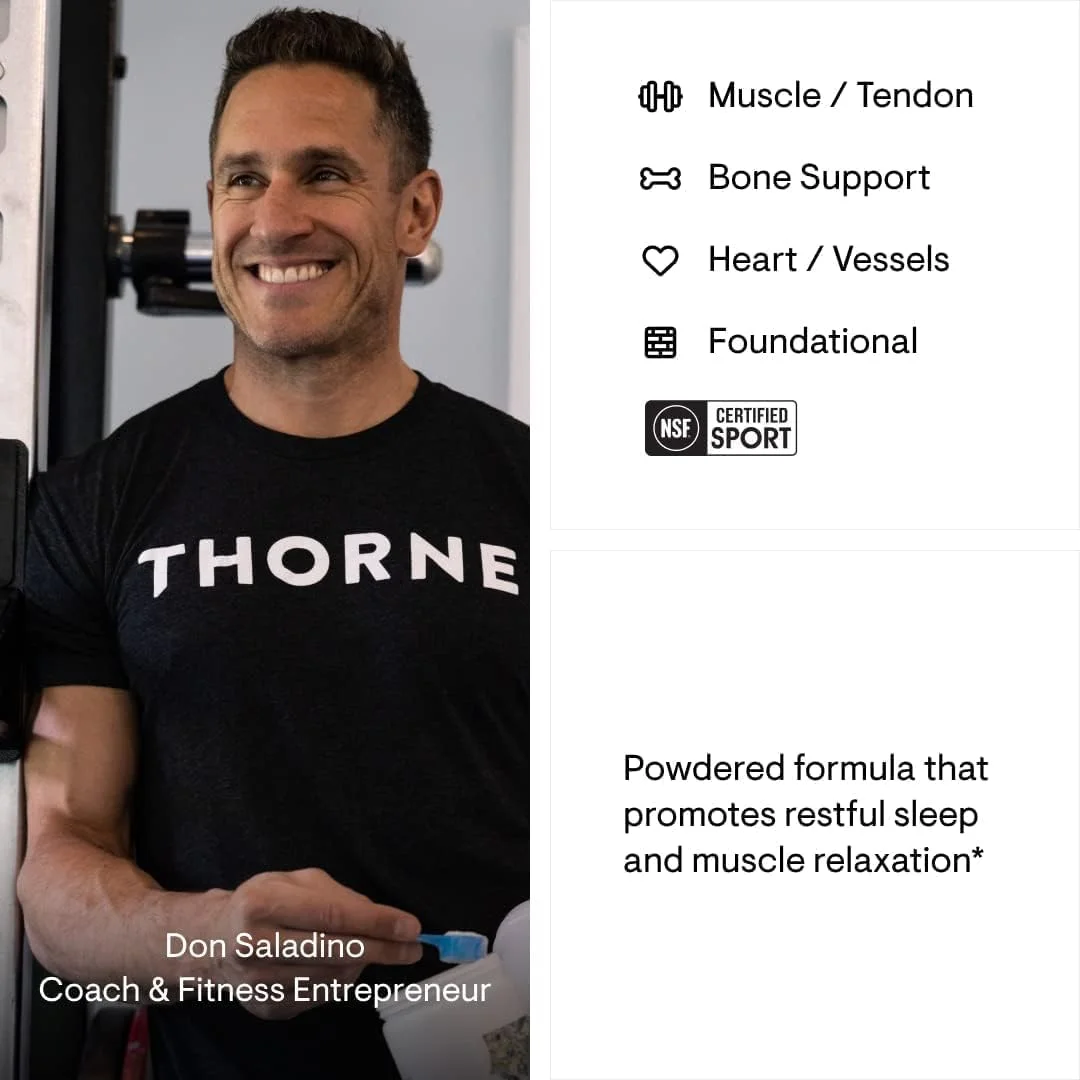 Thorne Magnesium Bisglycinate - NSF Certified for Sport - 200 mg - 60 Servings