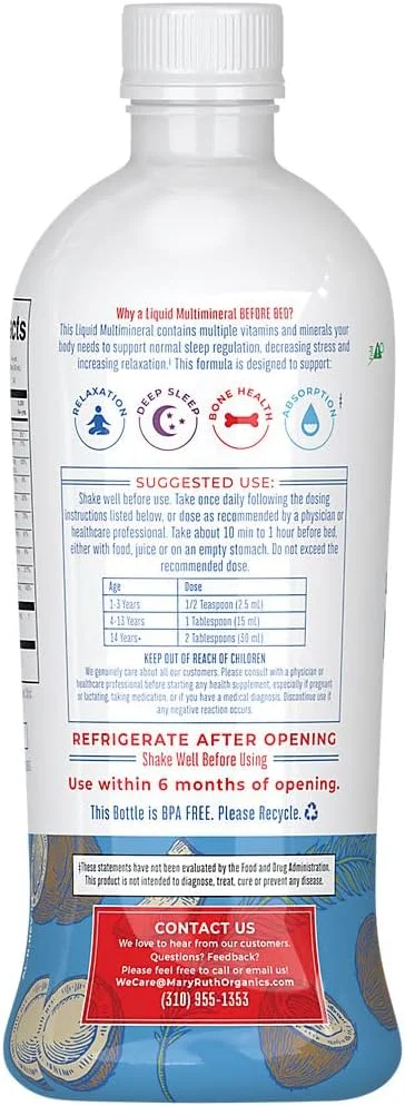 MaryRuth's, Liquid Nighttime Multimineral, Coconut Dream, 30 fl oz (887 ml)