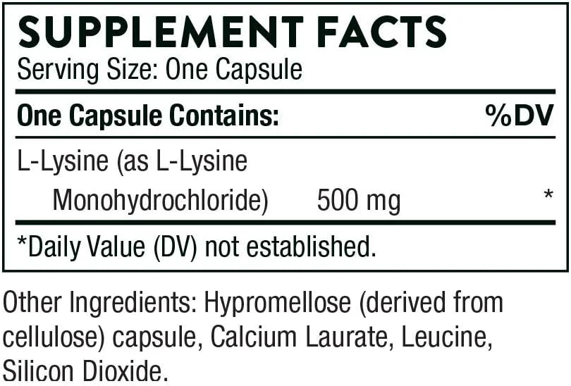 Thorne L-Lysine - 500 mg - 60 Capsules