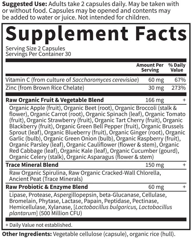 Garden of Life Vitamin Code RAW Zinc - 60 Vegan Capsules