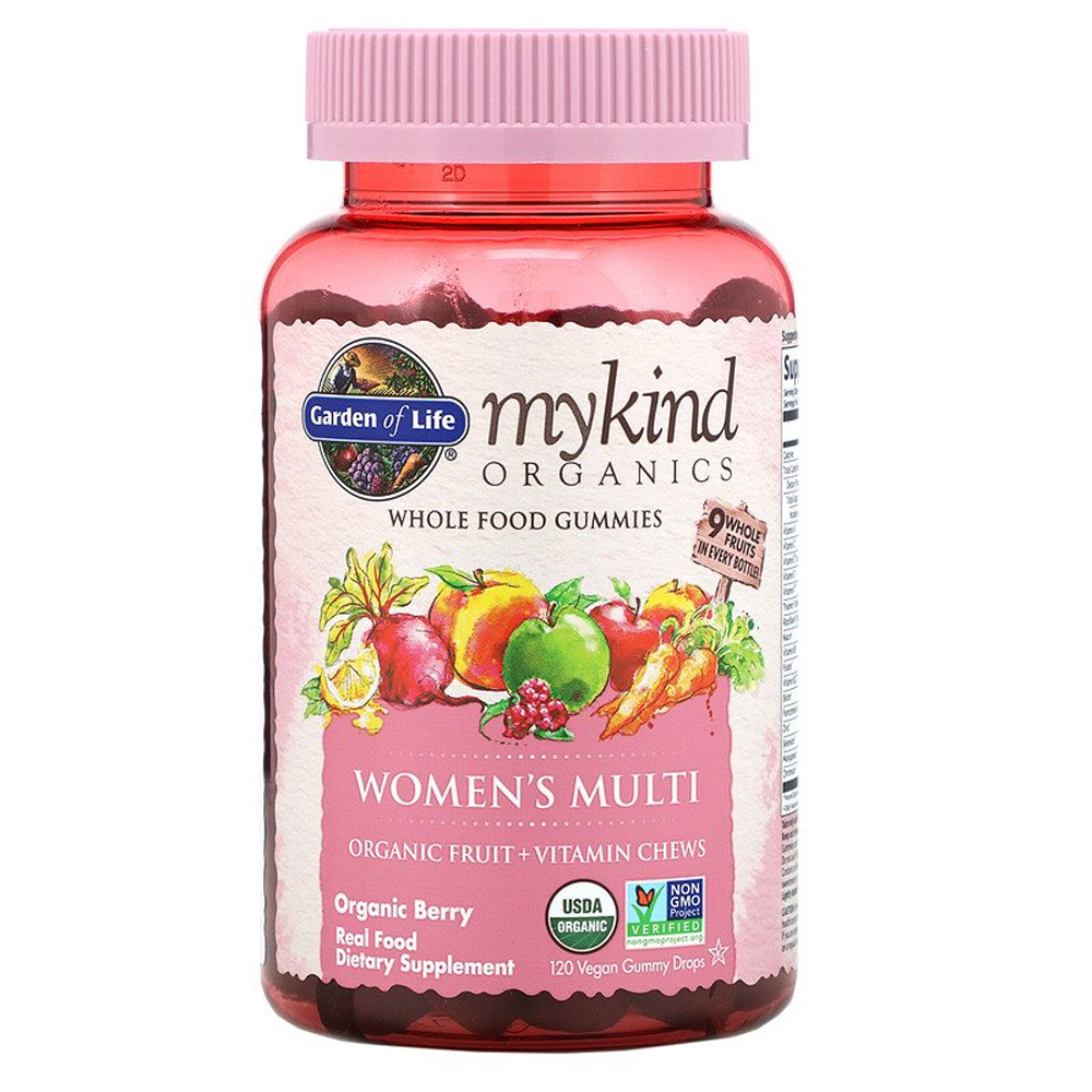 Garden of Life Organics Women's Multi Whole Food Gummies Organic Berry - 120 Vegan Gummy Drops