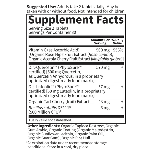 Garden of Life Dr Formulated Drop Uric Acid Defense Quercetin - 60 Vegan Tablets