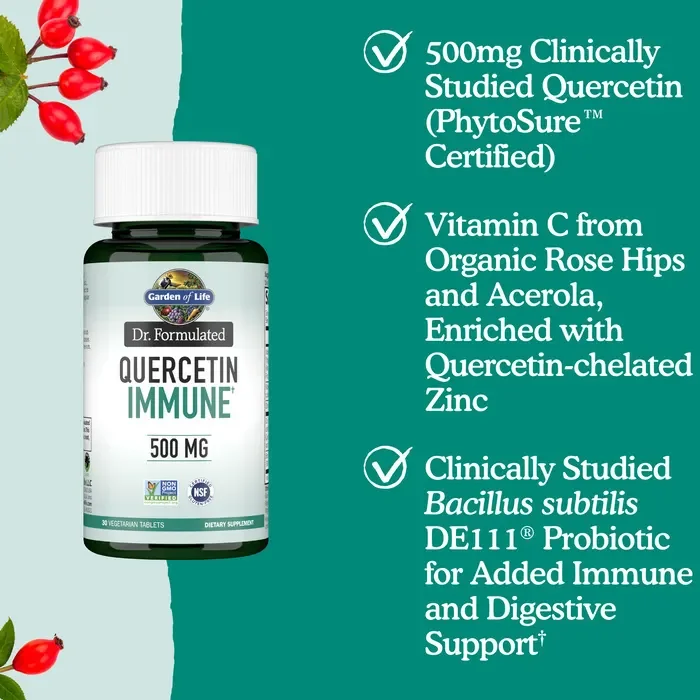 Garden of Life Dr. Formulated Quercetin Immune - 500 mg - 30 Vegetarian Tablets