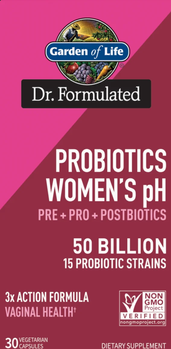 Garden of Life Dr. Formulated Probiotics Women's pH Pre + Pro + Postbiotics - 50 billion - 30 Vegetarian Capsules