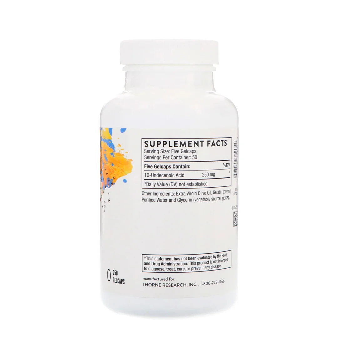 Thorne Undecylenic Acid - 250 mg - 250 Gel Caps