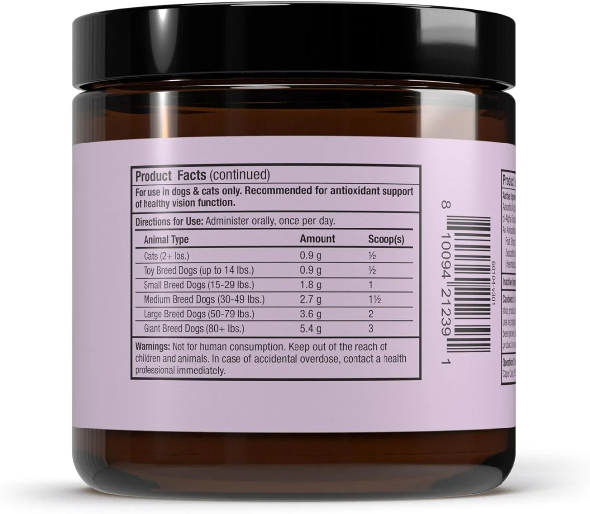 Dr. Mercola, Bark & Whiskers™, Eye Support, For Dogs & Cats, 5.71 oz (162 g)