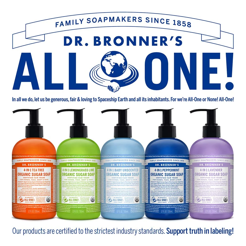 Dr. Bronner's Organic 4-in-1 Pump Soap Sugar Lemongrass Lime - 24 fl oz