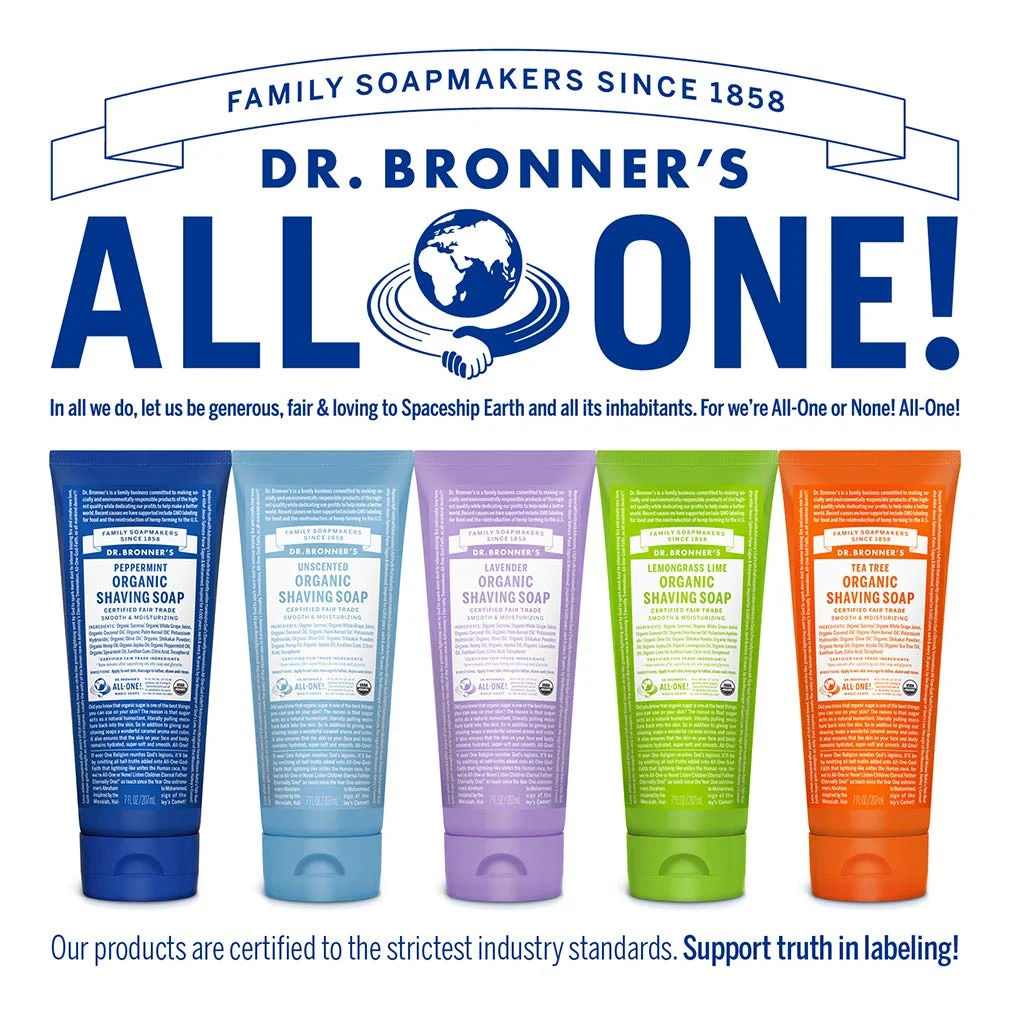 Dr. Bronner's Organic Shaving Soap Lemongrass Lime - 7 fl oz