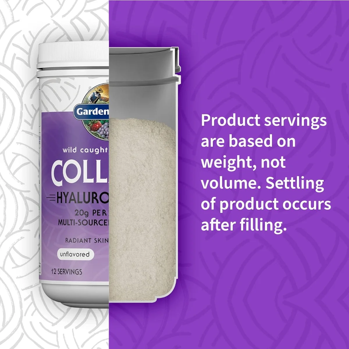 Garden of Life Wild Caught & Grass Fed Collagen with Hyaluronic Acid Powder Unflavored - 12 Servings