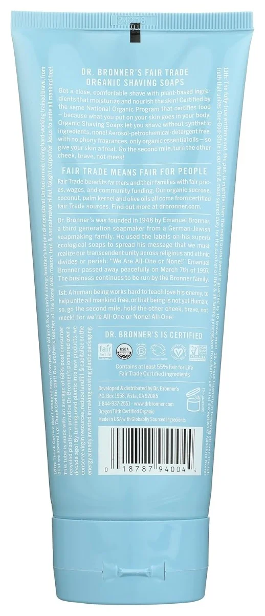 Dr. Bronner's Organic Shaving Soap Unscented - 7 fl oz