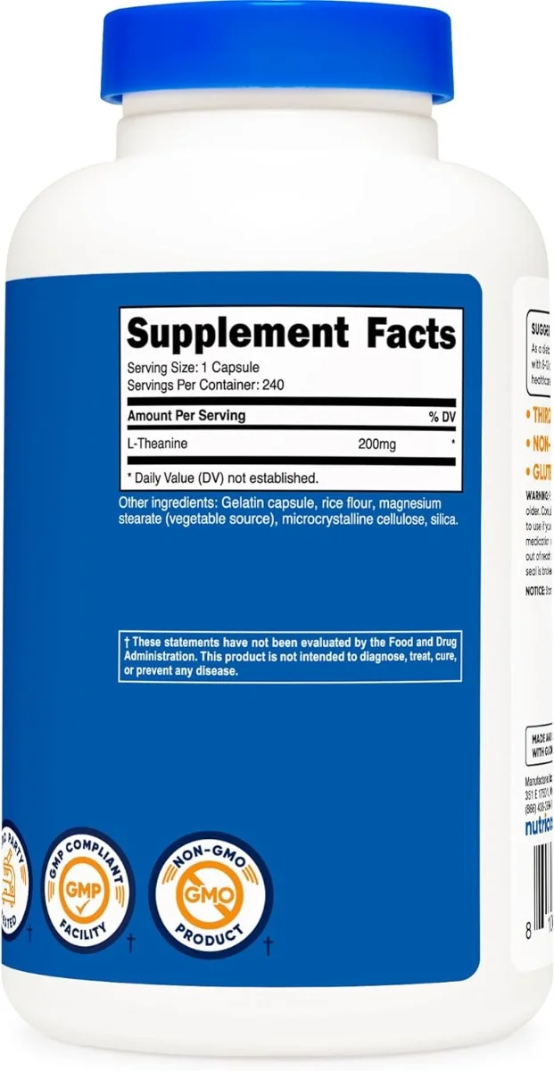 Nutricost L-Theanine - 200 mg - 240 Capsules