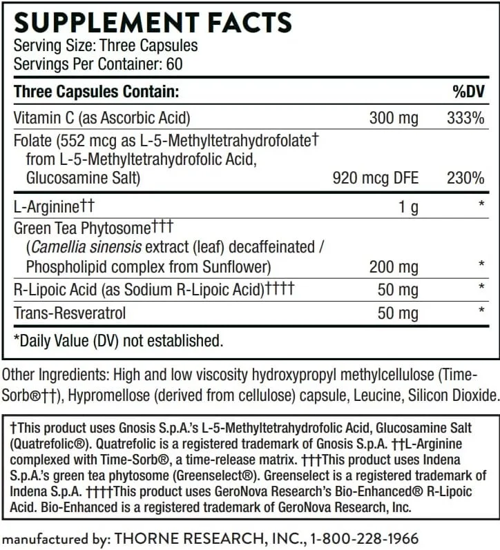 Thorne L-Arginine Plus - 180 Capsules