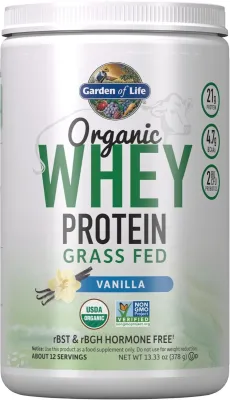 Garden of Life, Organic Whey Protein, Grass-Fed, Vanilla, 13.33 oz (378 g)