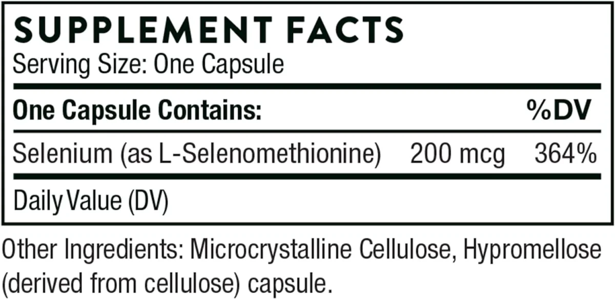 Thorne Selenium - 200 mcg - 60 Capsules