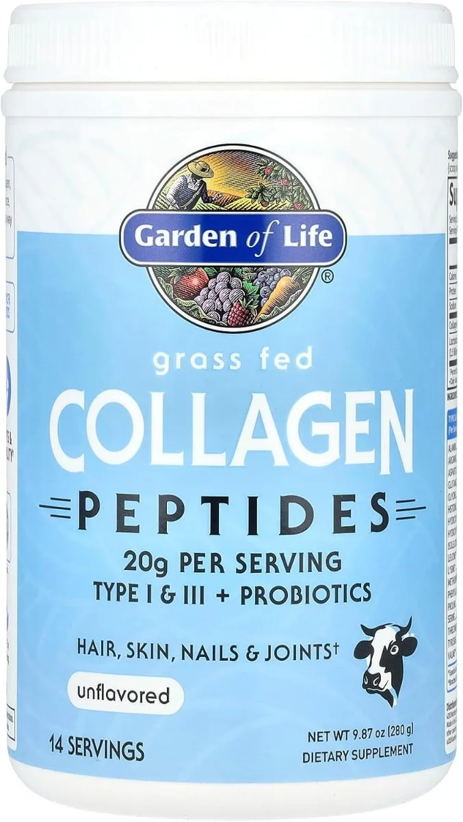 Garden of Life, Grass Fed Collagen Peptides, Unflavored, 9.87 oz (280 g)