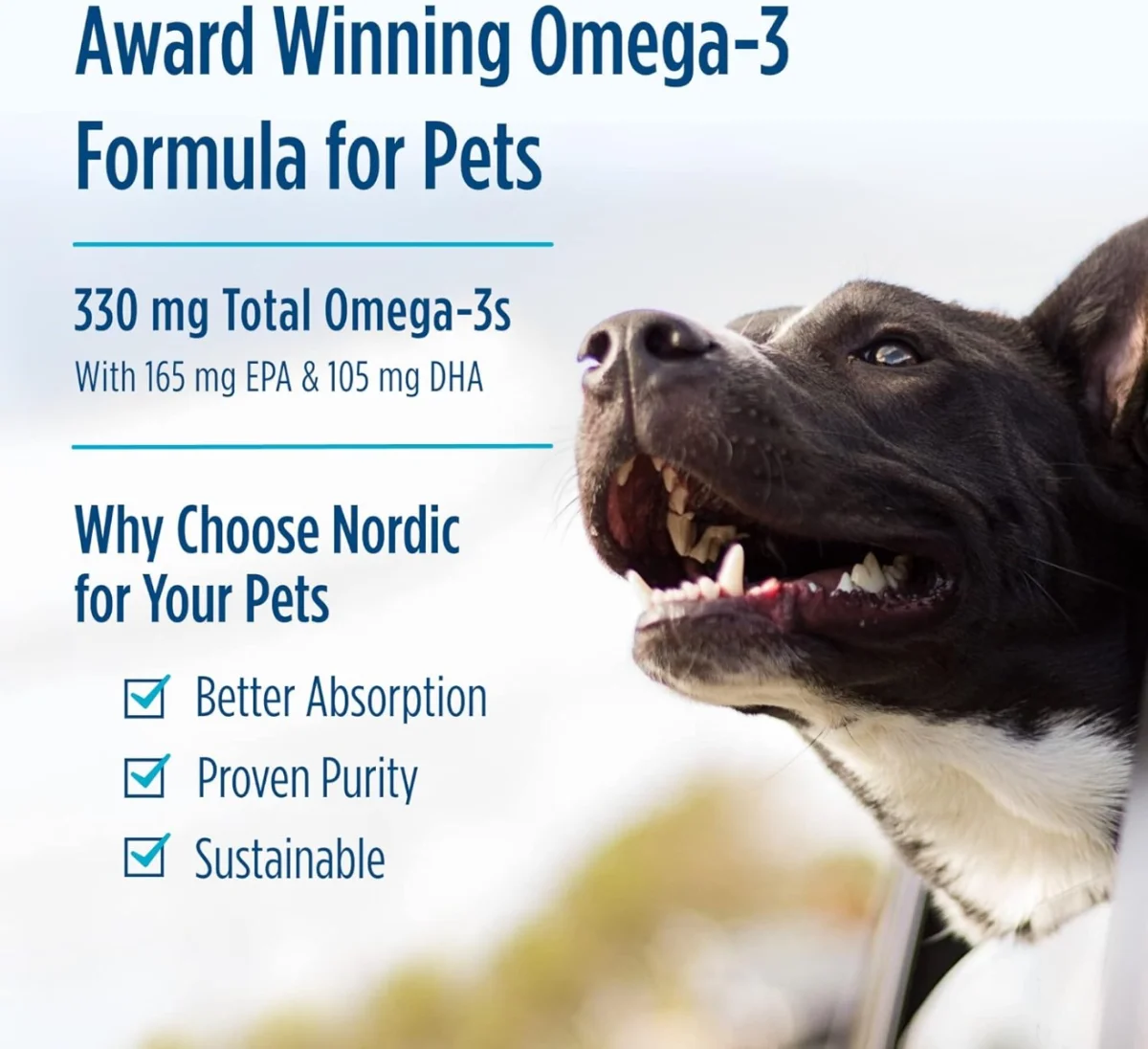 Nordic Naturals Pet Omega-3 Supplement for Dogs - 180 Softgels
