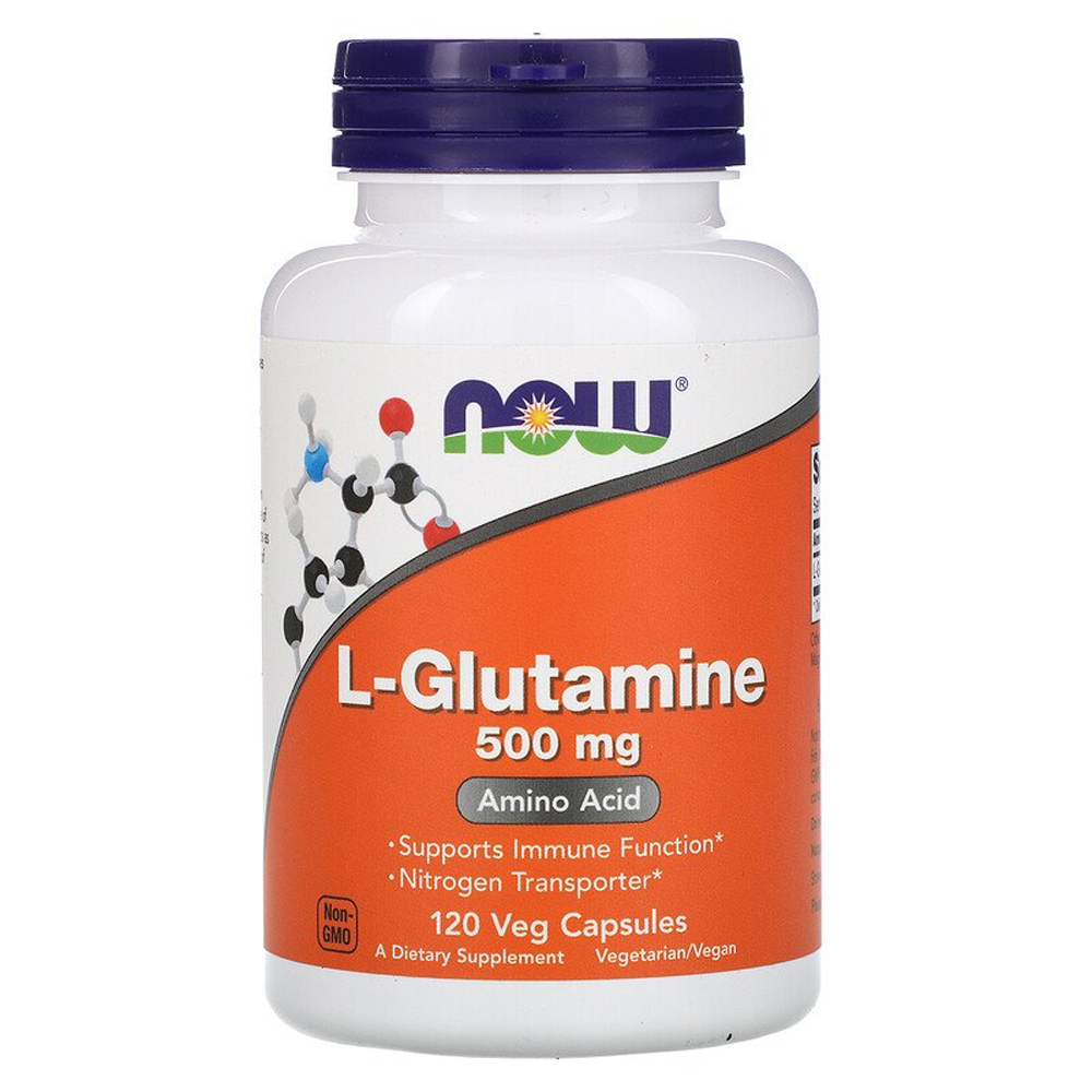 NOW L-Glutamine - 500 mg - 120 Veg Capsules