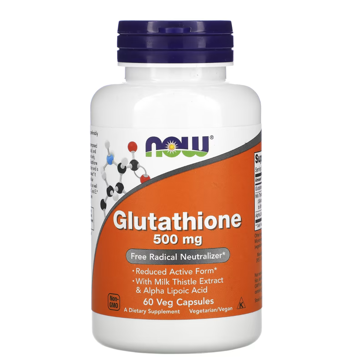 NOW Glutathione - 500 mg - 60 Veg Capsules