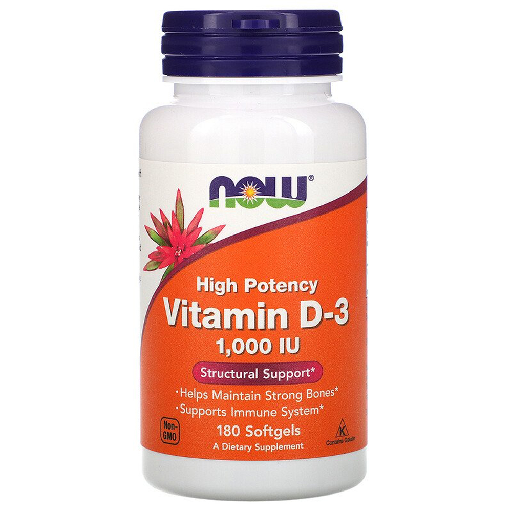 NOW Vitamin D-3 - 1000 IU - 180 Softgels