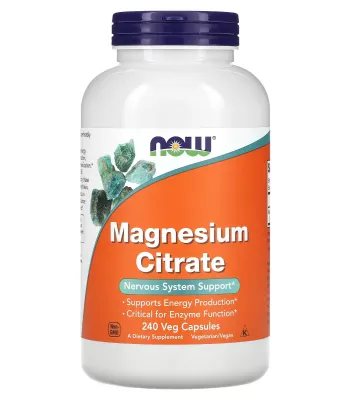 NOW Magnesium Citrate - 400 mg - 240 Veg Capsules
