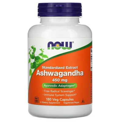 NOW Standardized Extract Ashwagandha - 450 mg - 180 Veg Capsules