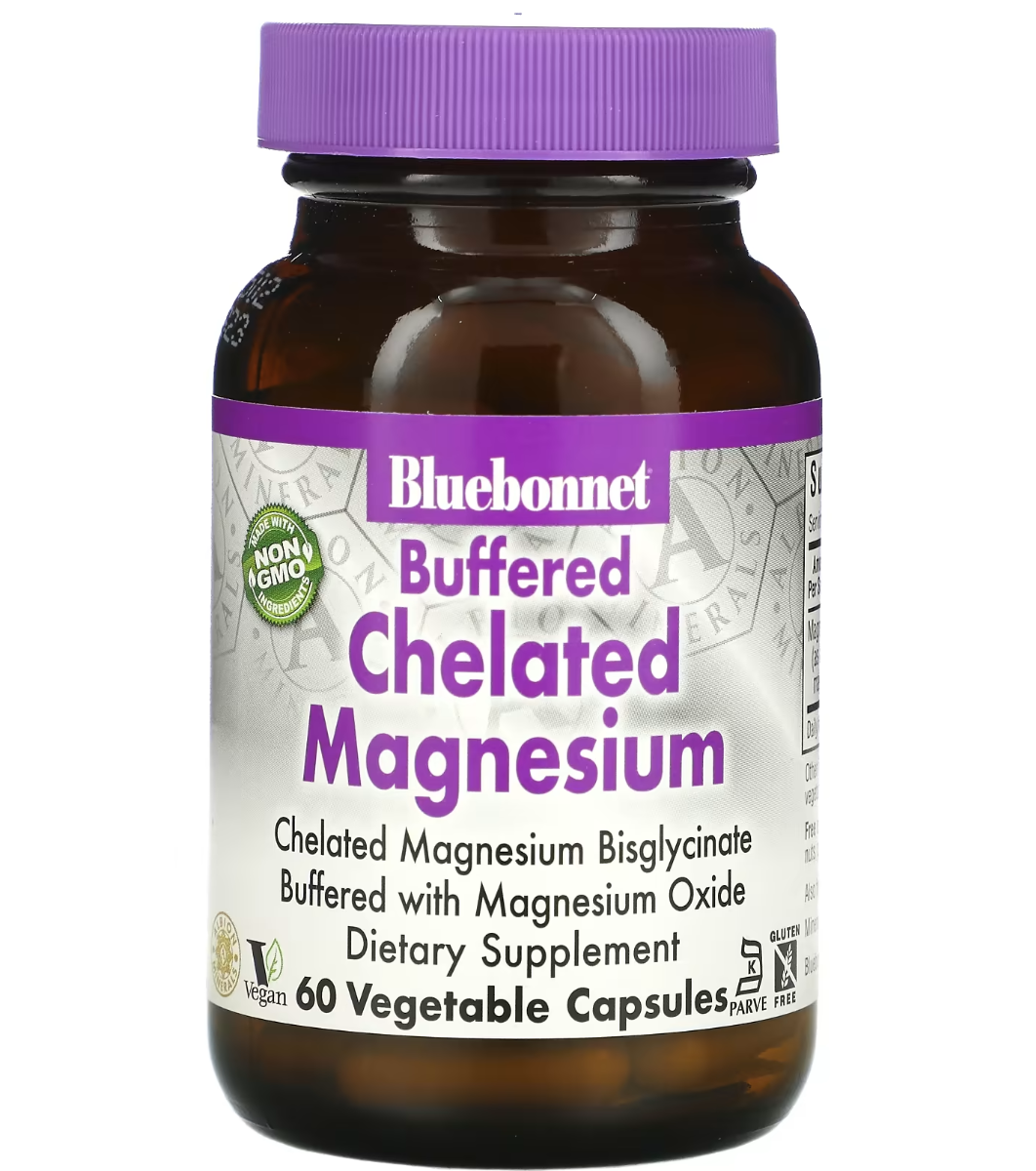 Bluebonnet Nutrition Buffered Chelated Magnesium - 200 mg - 60 Vegetable Capsules