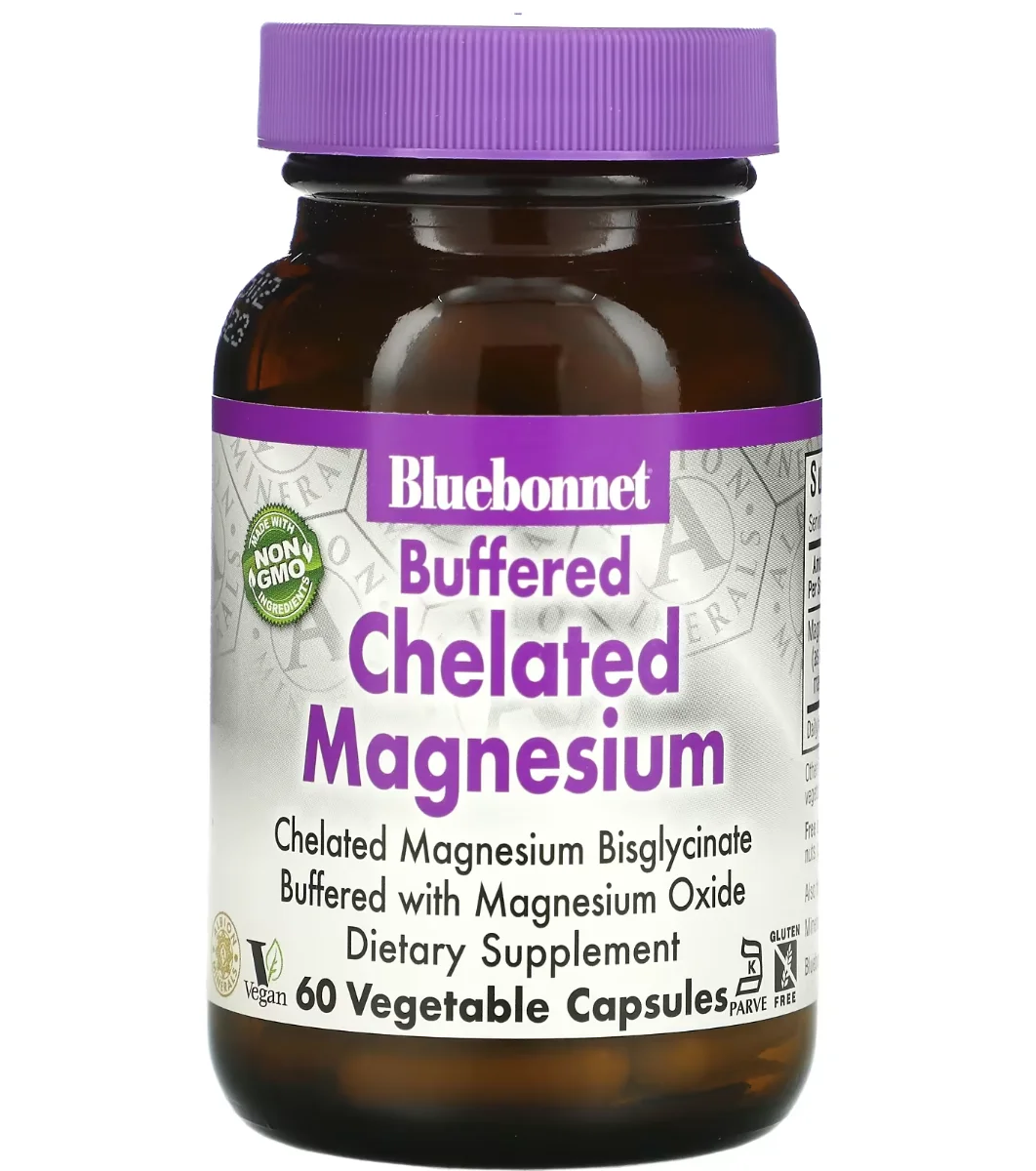 Bluebonnet Nutrition Buffered Chelated Magnesium - 200 mg - 60 Vegetable Capsules