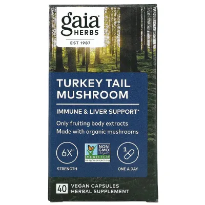 Gaia Herbs Turkey Tail Mushroom - 40 Vegan Capsules
