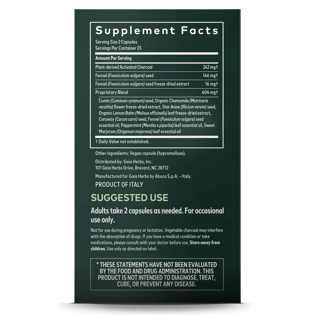 Gaia Herbs RapidRelief™ Gas and Bloating™ - 50 Vegan Capsules