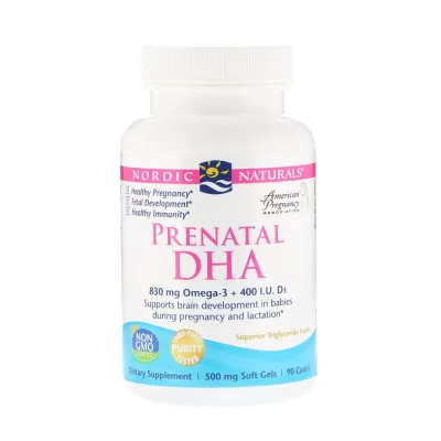 Nordic Naturals Prenatal DHA Unflavored - 500 mg - 90 Softgels