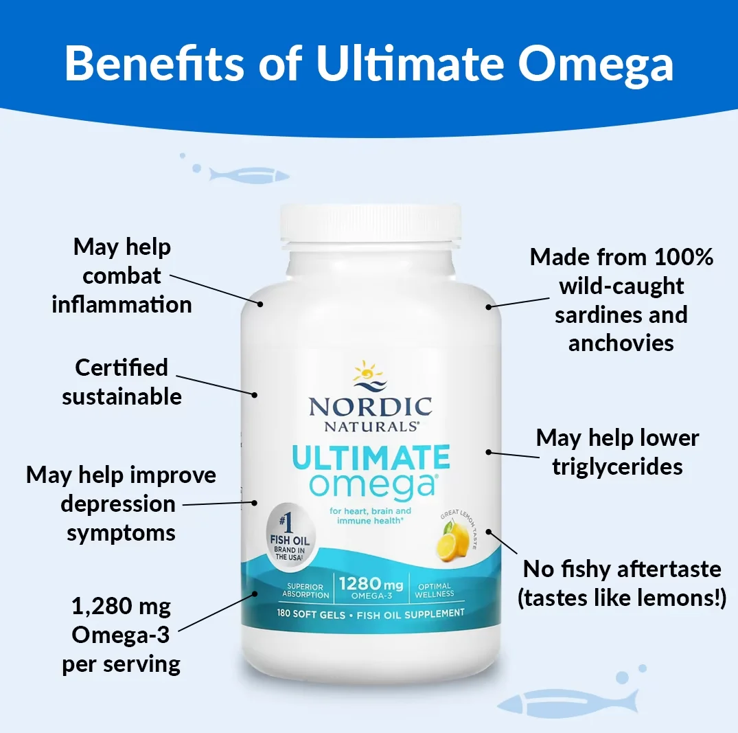 Nordic Naturals Ultimate Omega Lemon - 1280 mg - 180 Softgels
