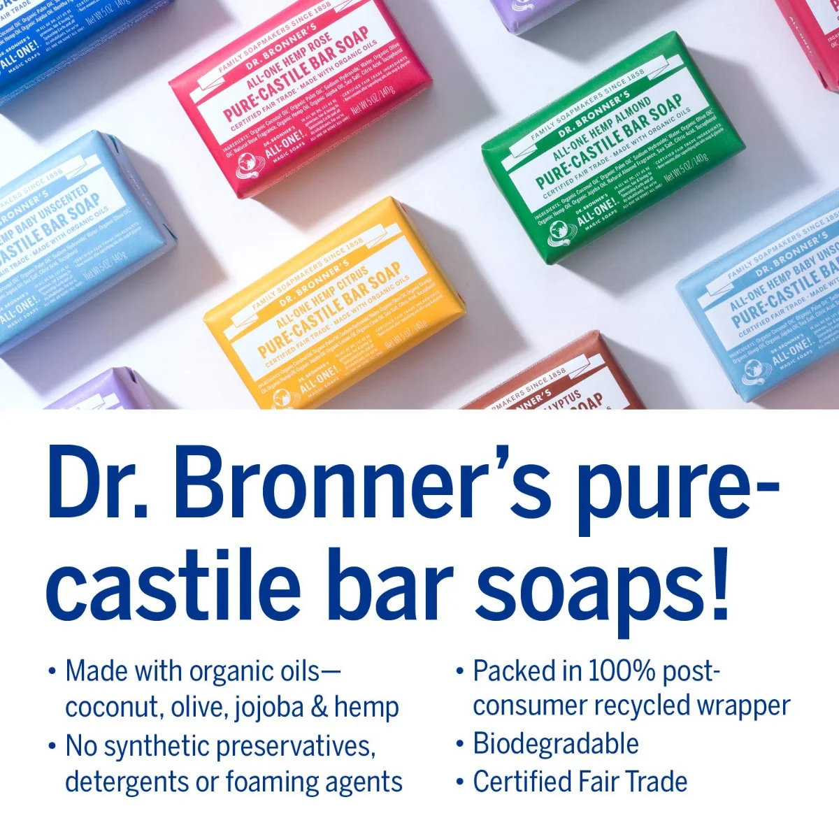 Dr. Bronner's All-One Pure-Castile Bar Soap Hemp Peppermint - 5 oz