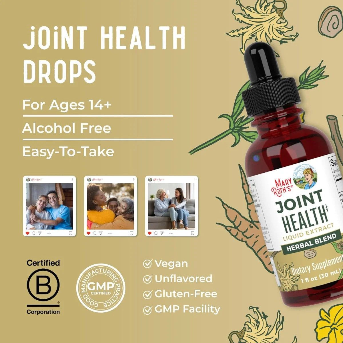 MaryRuth's Joint Health Liquid Extract Herbal Blend -- 1 fl oz