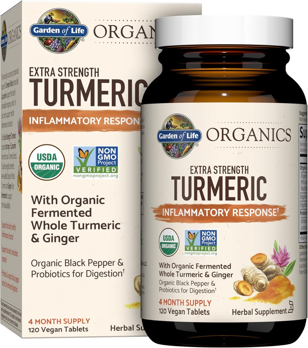 Garden of Life Organics Extra Strength Turmeric Inflammatory Response - 120 Vegan Tablets