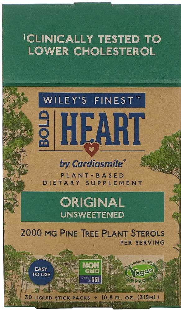 Wiley's Finest, Bold Heart by Cardiosmile, Original Unsweetened, 30 Liquid Stick Packs, 0.36 fl oz (10.5 ml) Each