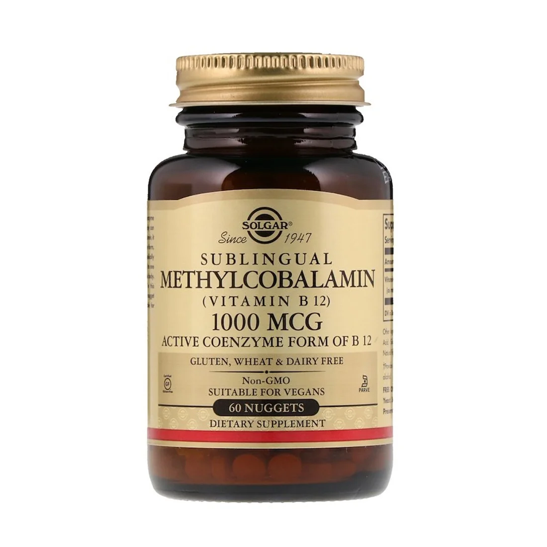 Solgar Methylcobalamin Vitamin B12 - 1000 mcg - 60 Nuggets