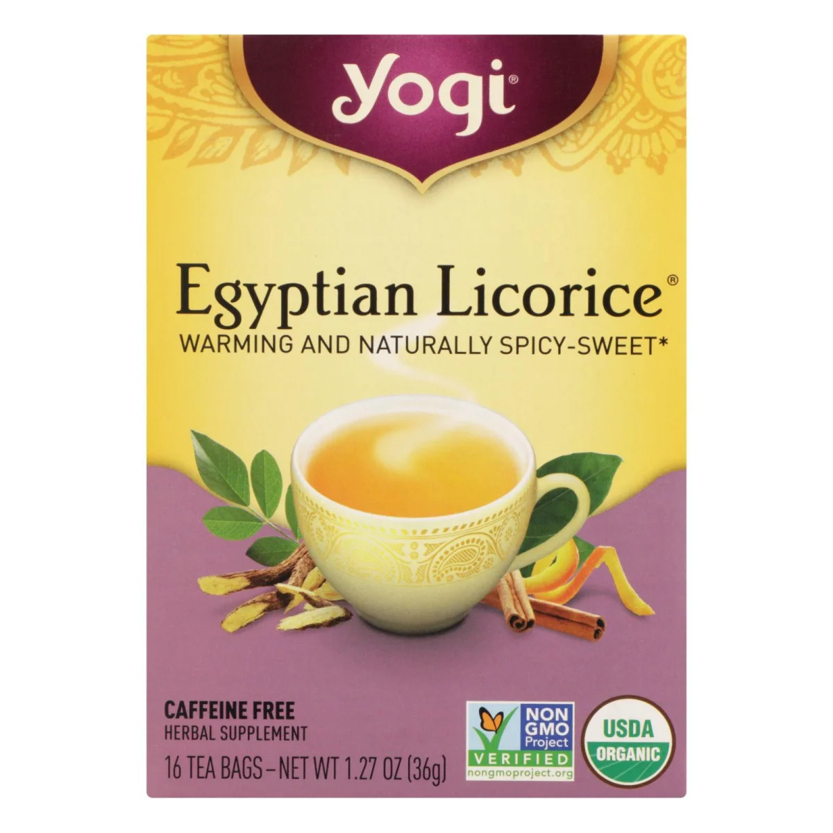 Yogi Tea Organic Caffeine Free Egyptian Licorice - 16 Tea Bags