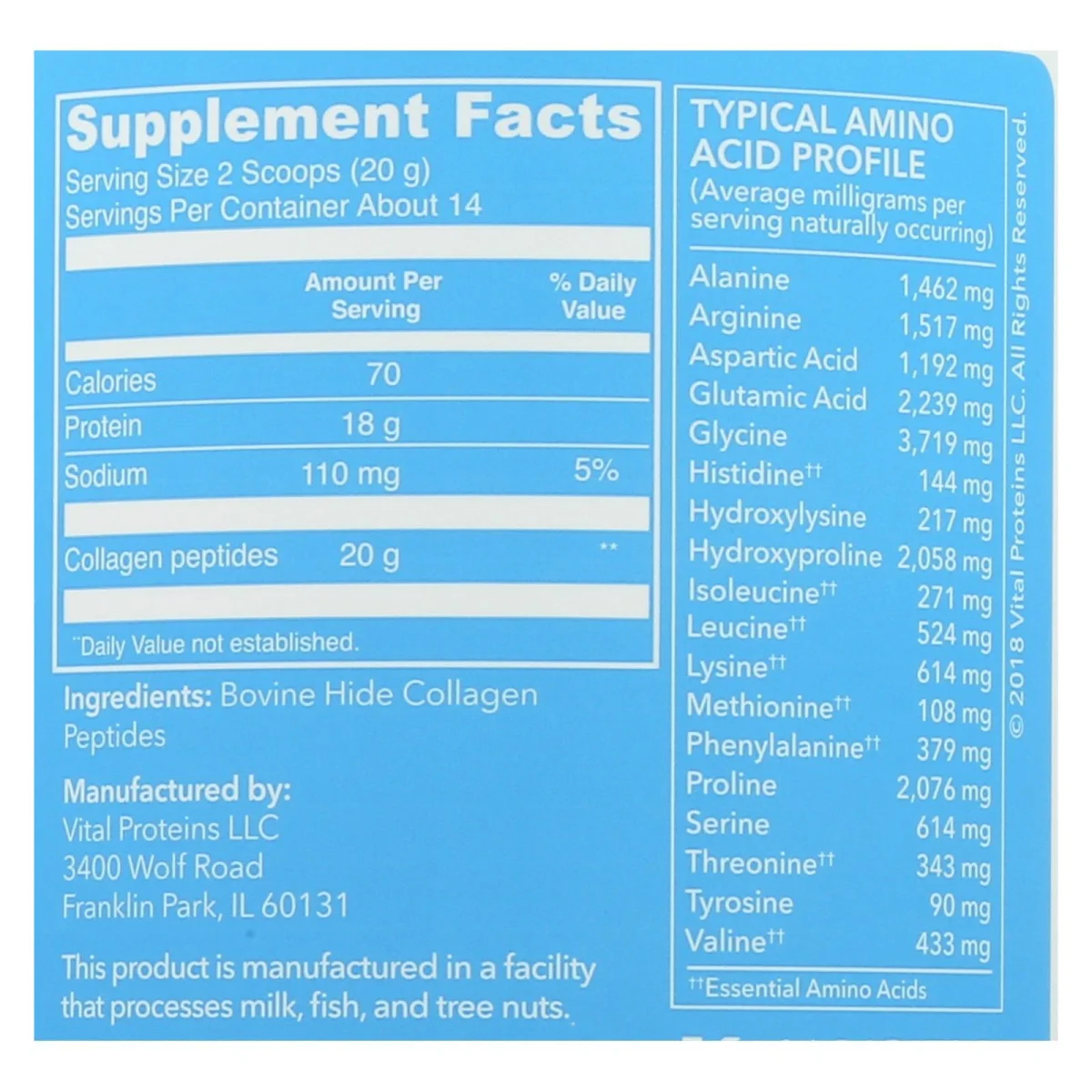 Vital Proteins Collagen Peptides Powder - NSF Certified for Sport Unflavored - 10 oz